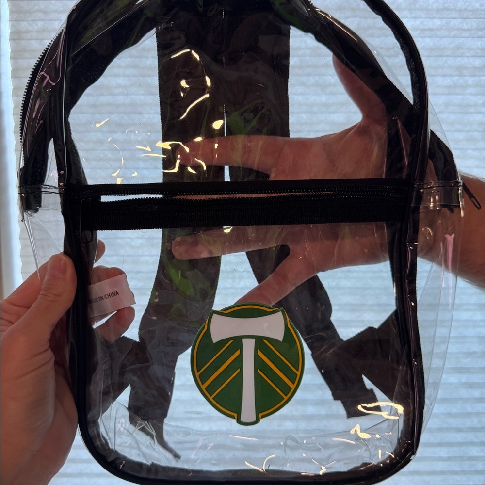 Portland Timbers Toddler size Transparent Backpack with Black Trim